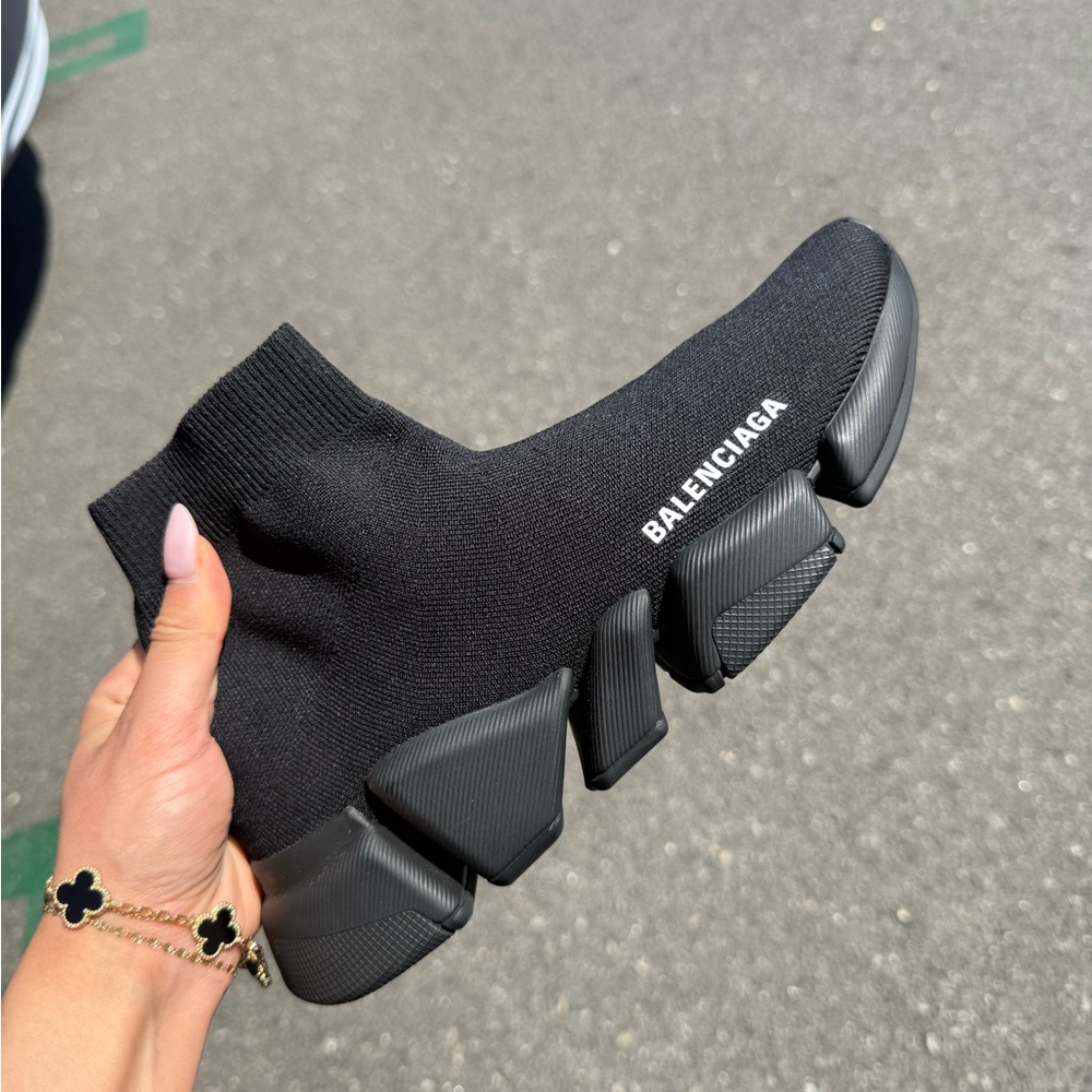 Balenciaga Black Sock-Style Chunky Sole Sneaker